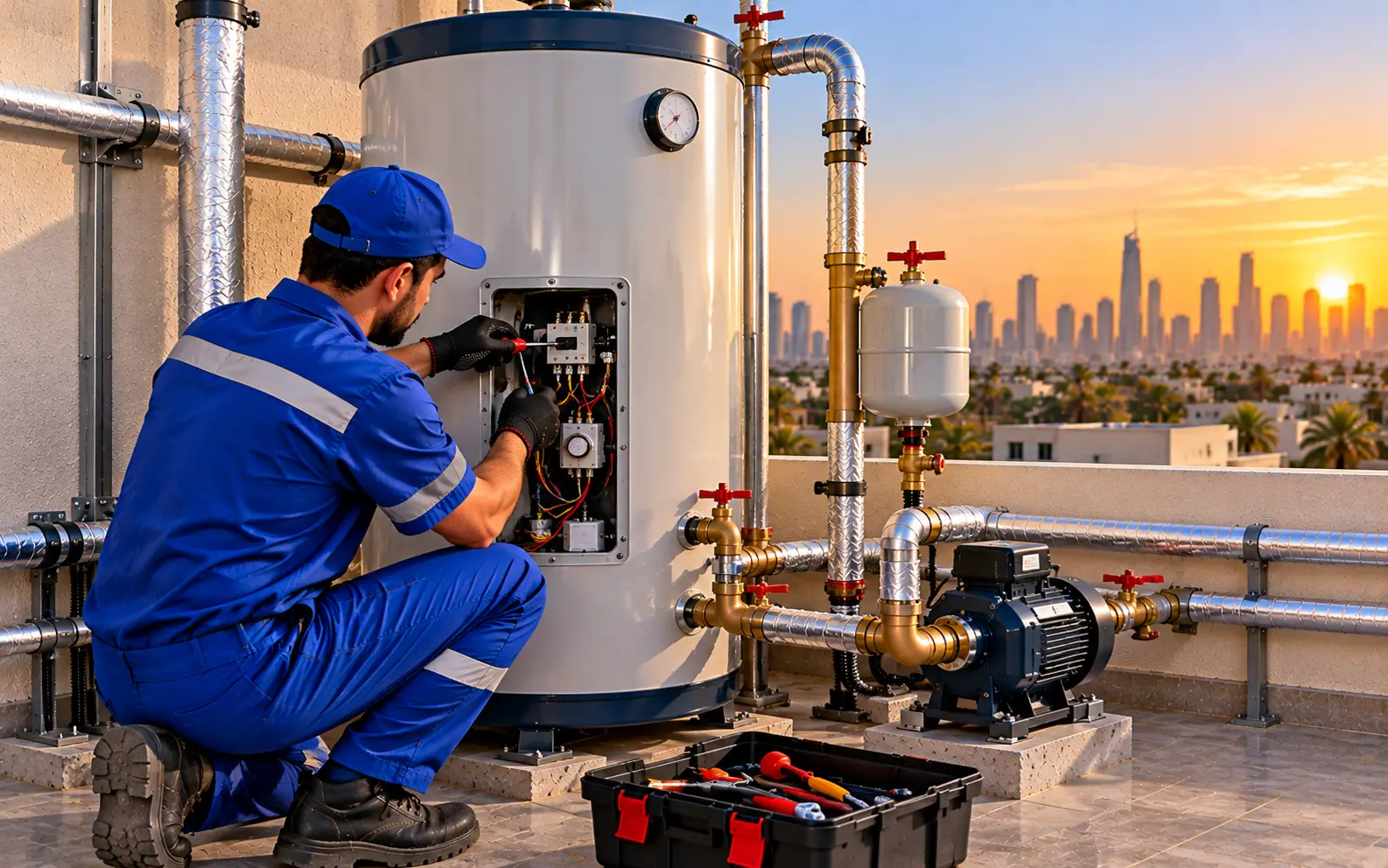 تبديل قطع السخان المركزي الوفرة