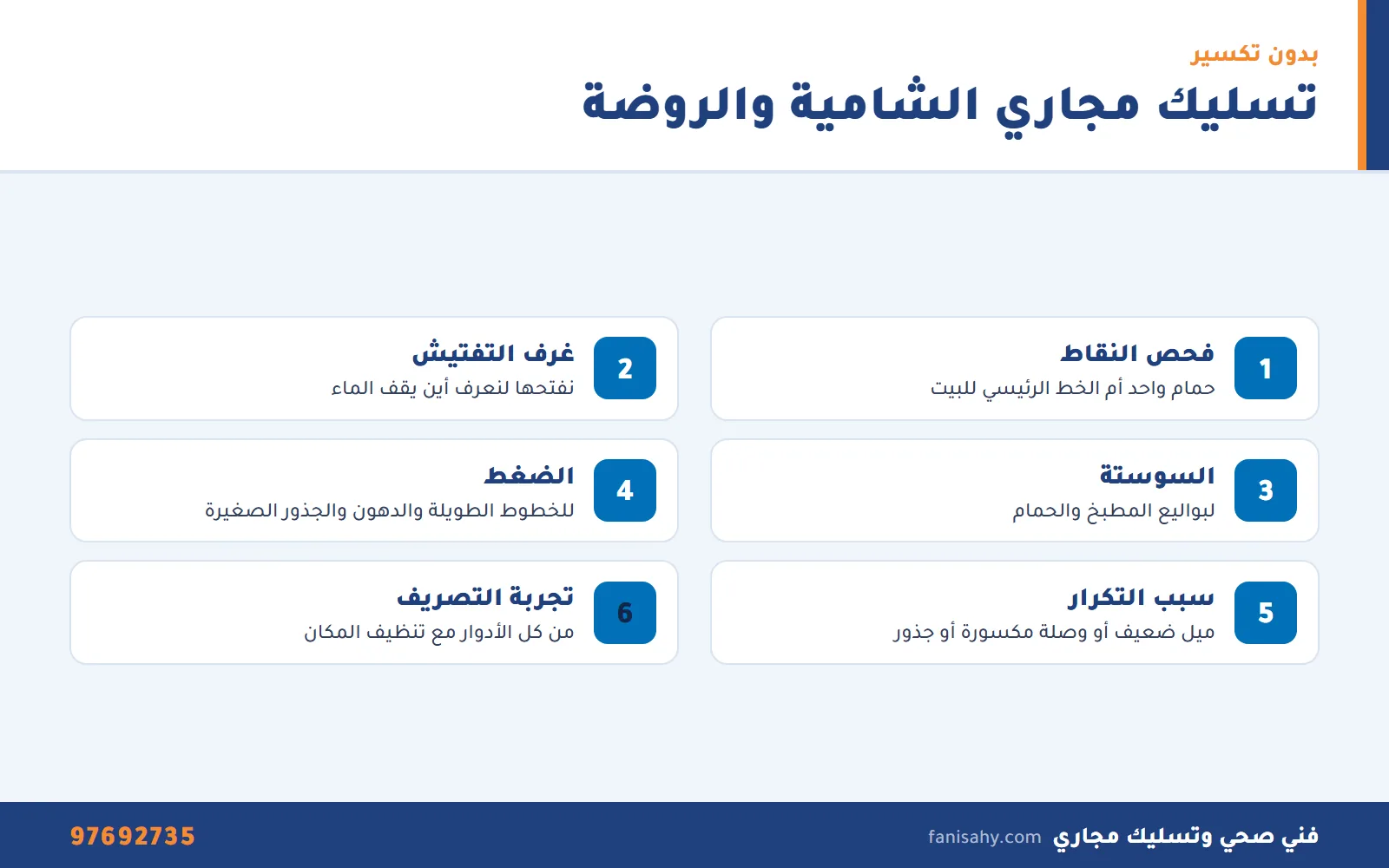 خطوات تسليك مجاري بالشامية و الروضة من فحص النقاط حتى تجربة التصريف