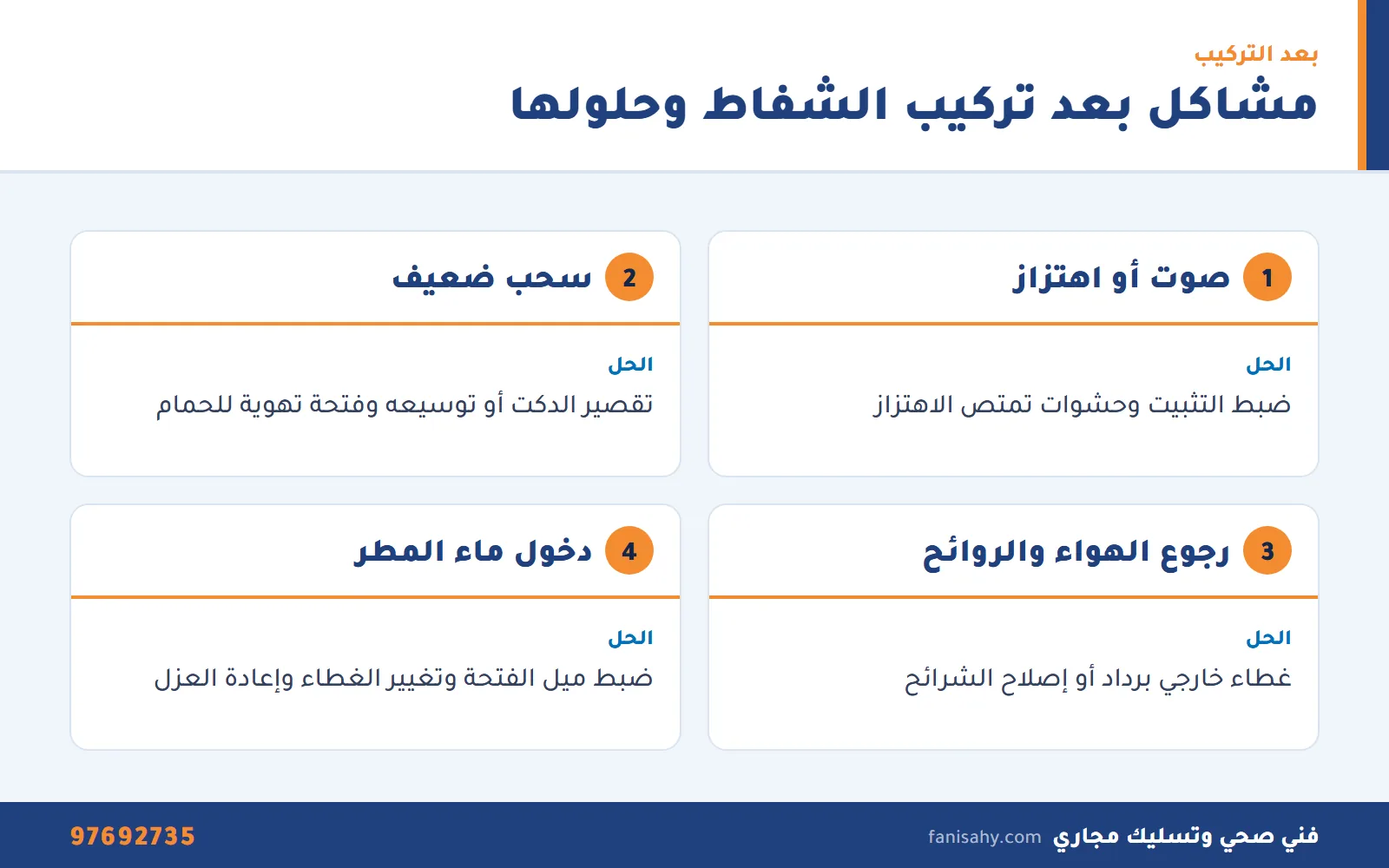 مشاكل شائعة بعد التركيب وكيف يحلها فني تركيب شفاط باناسونيك